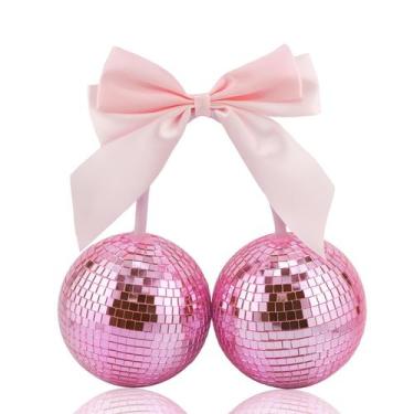 Imagem de Bola de discoteca Yeehlmer Cherry com laço, festa Ultra Sparkle de 10 