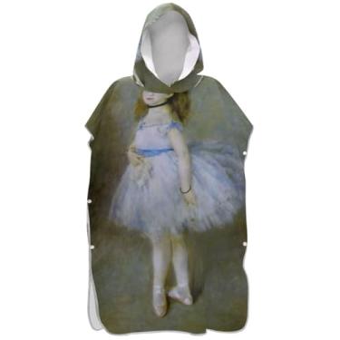 Imagem de Joisal Roupão absorvente para troca de poncho de surfe para adultos toalha de banho com capuz impressionismo estampa de balé poncho masculino com capuz