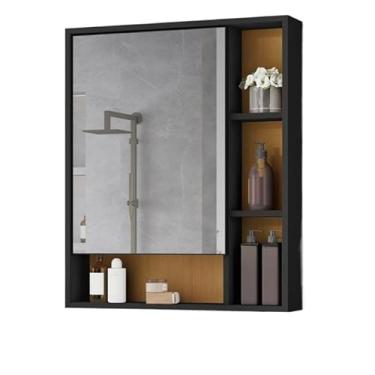 Imagem de Armário Banheiro Com Espelheira Porta(Preto/Nature)