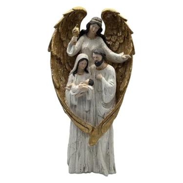 Imagem de KiBcsLic Estatueta de Anjo, Presente Religioso, Coleção de Estátuas, Peça Central, Enfeite de Lareira Natalino, Decoração de Mesa para Festas, L Gold, Tamanho real