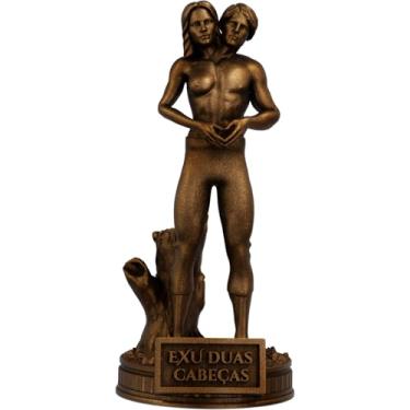 Imagem de Estátua Exu Duas Cabeças Umbanda Candomblé (Cor Cobre Antigo)