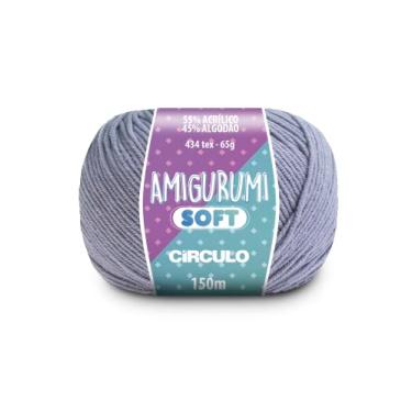 Imagem de Fio Amigurumi Soft Círculo 150m Acrílico Algodão Macio Crochê Tricô Artesanato Versátil (2198 - FUMAÇA)