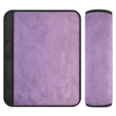 Imagem de Joitme Capas de cinto de segurança gradiente rosa roxa em flanela de poliéster macio, capa de cinto de segurança ajustável para carro, capas de cinto de segurança infantil