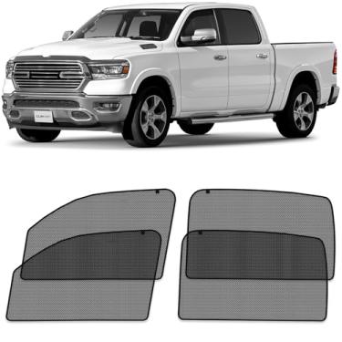 Imagem de CLIM ART Persianas magnéticas de janela de carro para Dodge Ram 1500 2019-2026 Crew Cab - Cortinas bloqueadoras de sol de ajuste personalizado, capas de janela lateral, acessórios essenciais de carro