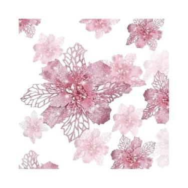 Imagem de Flores Artificiais Com Glitter E Ramos De Frutas Para Decorações De Ár