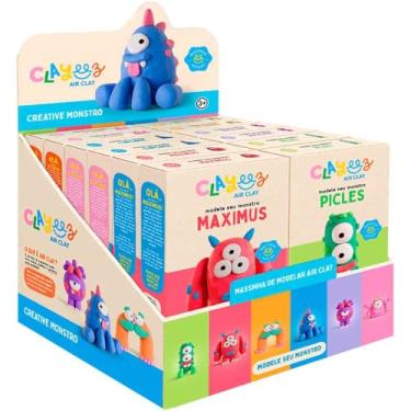 Imagem de Massa para Modelar Criativa, Doce Brinquedo, Clayeez Monstros, 38 Gramas, Sortido, Display com 12
