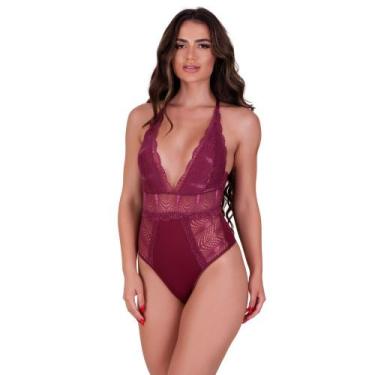 Imagem de Body Decotado com Detahe de Renda Bore Pocah, Transparente, P