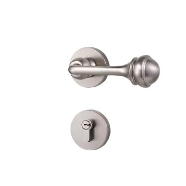 Imagem de PXNQMTJM Fechadura de porta de quarto, quarto doméstico, porta de madeira, prata, fechadura mecânica, fechadura magnética, silenciosa, para interior (fechadura magnética)