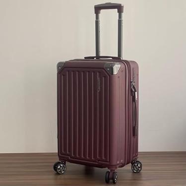 Imagem de Mala de Bordo ABS 10kg 17” a 21” Polegadas Mala de Viagem com Rodinhas 360° Cadeado Código (Vinho-20”(10KG) Modelo-DDD333)