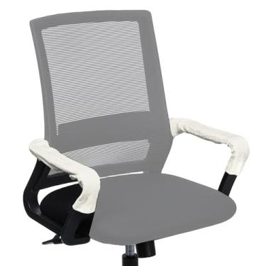 Imagem de PATIKIL Capa de braço para cadeira de escritório, 2 peças, protetores de apoio de braço para cadeira de escritório com zíper, capas elásticas para descanso de braço para computador, cadeiras de mesa
