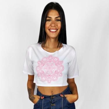 Imagem de Blusa Cropped Feminina WSS Brasil Mandala White, Branco, P