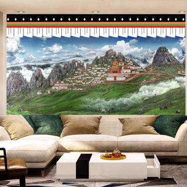 Imagem de Tapeçaria em estilo tibetano Potala Palace Thangka 155x85cm Microfabric