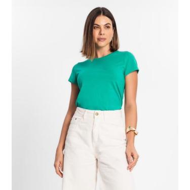 Imagem de Blusa Feminina Cotton Leve Básica Rovitex Verde, G, Verde
