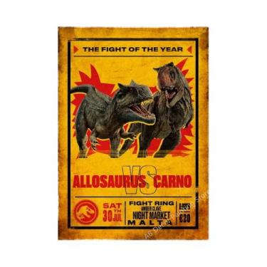 Imagem de Placa De Advertência Vintage De Dinossauro, Pôster Retrô, Arte Estétic