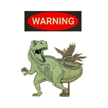 Imagem de Placa De Advertência Vintage De Dinossauro, Pôster Retrô, Arte Estétic