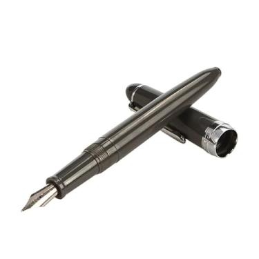 Imagem de ONECMN Caneta-tinteiro colorida transparente fofa com ponta F de 0,5 mm F canetas de tinta de resina para escrever materiais escolares de papelaria (cinza)