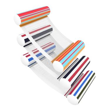 Imagem de Pacote com 3 boias infláveis para piscina, rede de água tamanho adulto, almofada flutuante de água 4 em 1, fileira flutuante, círculo, cadeira inflável para piscina, para festas de verão e férias na