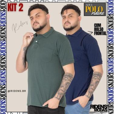 Imagem de Kit 2 Camisa Gola Polo Com Bolso Masculina Tecido Premium - RIDENS, Mu