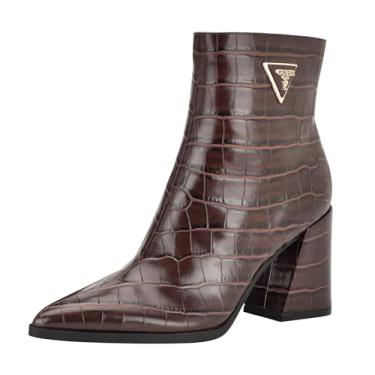 Imagem de Guess Bota feminina de cano curto Luseray, Croco 200 marrom escuro, 41