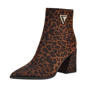 Imagem de Guess Bota feminina de cano curto Luseray, Leopardo marrom escuro Multi 201, 36
