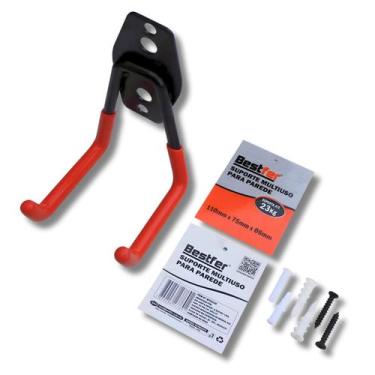 Imagem de Suporte Multiuso Aço Para Parede Suporta Até 23kg Bike Mangueira Escad