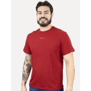 Imagem de Camiseta Ellus Masculina Cotton Fine Scoreboard Classic Vermelho Escuro-Masculino