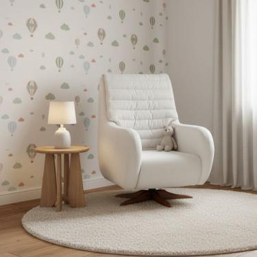 Imagem de Poltrona de Amamentação Giratória e Balanço Zen Branco