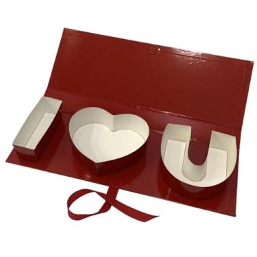 Imagem de Lilihuimaoyi Caixa de Presente Decorativa E Prática, em Papelão, em Formato de Carta, Reutilizável, Ideal para Casamentos E Chocolates, Vermelho, Tamanho real