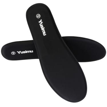 Imagem de Yusimu Palmilhas de espuma viscoelástica para homens e mulheres - palmilhas macias para sapatos esportivos, sapatos de trabalho, sapatos e tênis de caminhada, alto conforto - preto - 44