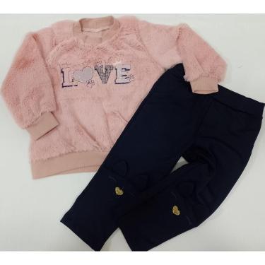 Imagem de Conjunto Blusa Pelo Calça Bebê Menina Inverno Paraiso 13072-Feminino