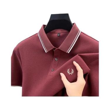 Imagem de Camisa Polo Masculina De Verão Designer Bordada 100% Algodão Puro Conf