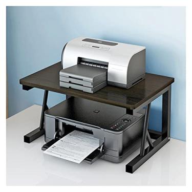 Imagem de Estante de mesa pequena para armazenamento de escritório, suporte para impressora, mesa de mesa multifuncional, de camada dupla, para economizar espaço L48 × D30 × A 27 cm, organizador de estante (cor
