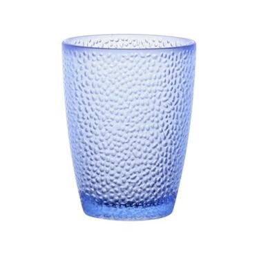 Imagem de x3anggyt5 Copo de bebida texturizado de gota de chuva, copo de água empilhável resistente ao calor para suco bebidas cerveja (azul, médio)