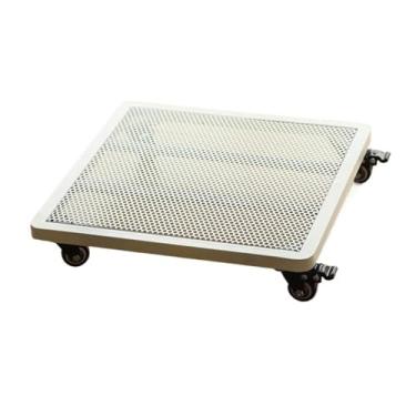 Imagem de x3anggyt5 Palete de bonsai de metal com treliças quadradas para decoração de casa, roda universal com base de vaso de flores de freio para uso interno (médio)