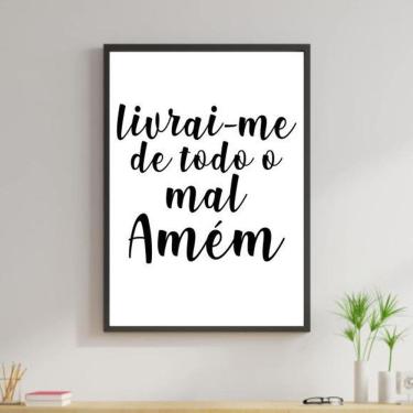 Imagem de Quadro Decorativo Livrai-Me De Todo Mal. Amém 45X34Cm
