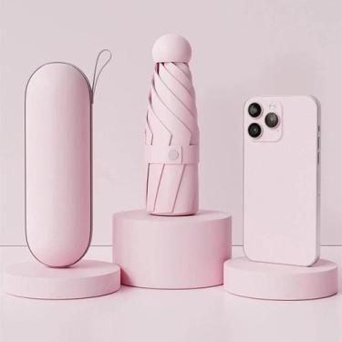 Imagem de Mini Guarda-Chuva Portátil Com Proteção UV, Anti-Uv Para Dias Ensolara