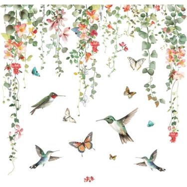 Imagem de Achang Adesivos de parede de plantas, plantas verdes, flores, videiras, janelas de vidro, decoração de paisagismo doméstico descasque e cole para sala de estar, quarto, TV, parede, sala de aula