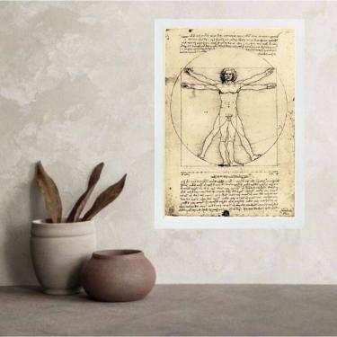 Imagem de Quadro Da Vinci O Homem Vitruviano 33X24Cm - Com Vidro