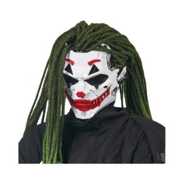 Imagem de Fantasia De Palhaço Joker Cyberpunk Adulto Com Tranças, Acessórios Par