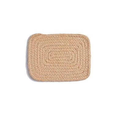 Imagem de THJKUPO Jogo americano de algodão tecido à mão, casa, restaurante, casa de família, absorvente de água, porta-copos com isolamento térmico, tigela de almofada (amarelo)