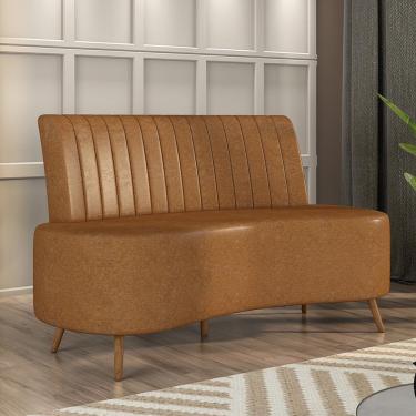 Imagem de Sofá Living Decorativo 2 Lugares 1,60M Katara Caramelo Corino G33 - Gran Belo