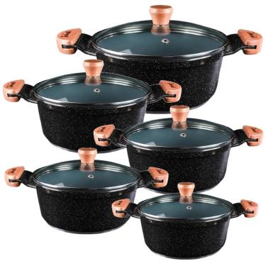 Imagem de Jogo Panela Preto Liso Antiaderente Cerâmica Javali Am 16A24