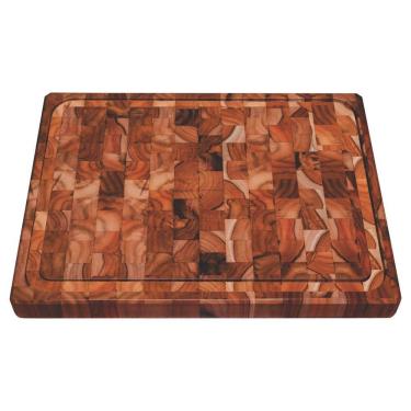 Imagem de Tábua Para Churrasco Tramontina Retangular Cubus Em Madeira Teca 50 X 38 Cm Envernizada