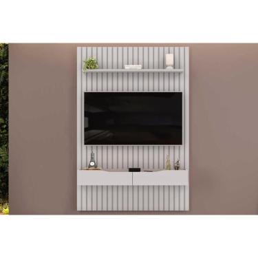 Imagem de Rack Bancada C/ Painel P/ Tv Até 55 Pol Pratic Ripado 2 Gavetas 143x240cm Bali - Dj Móveis