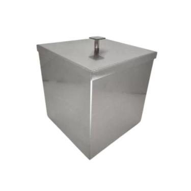 Imagem de Lixeira Rodinox Inox Polido Quadrada 5,2L