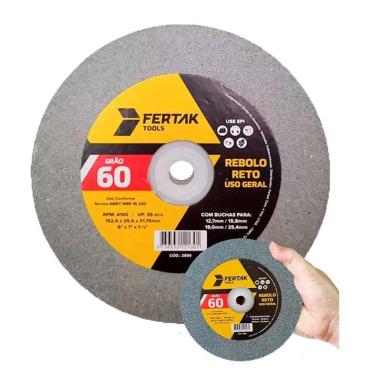 Imagem de Rebolo Reto Para Uso Geral - Grão 60 - Fertak