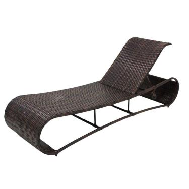 Imagem de Espreguiçadeira Em Alumínio E Fibra Sintética Encosto Reclinável Mesclado Argila