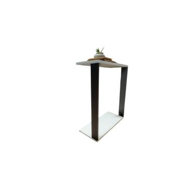 Imagem de Mesinha Lateral Para Sofá Estilo Industrial 100% MDF Mesa Apoio Mesa Auxiliar Sofá Preto Com Branco