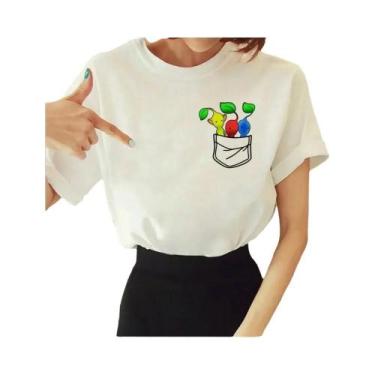 Imagem de Camiseta Feminina Com Estampa De Quadrinhos De Anime Pikmin, Roupas Pa