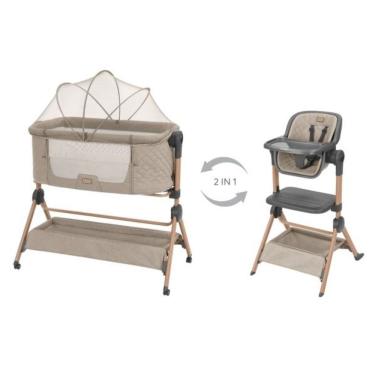 Imagem de Sleat Me Beige - Berço e Cadeira Alta 2 em 1 - Kikka Boo